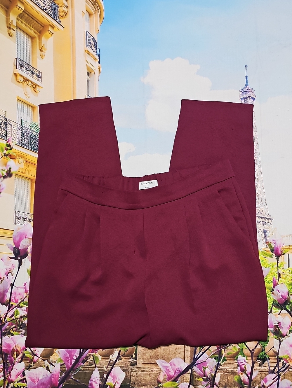 Babaton High Waist Burgundy Pullon Pants Size 8